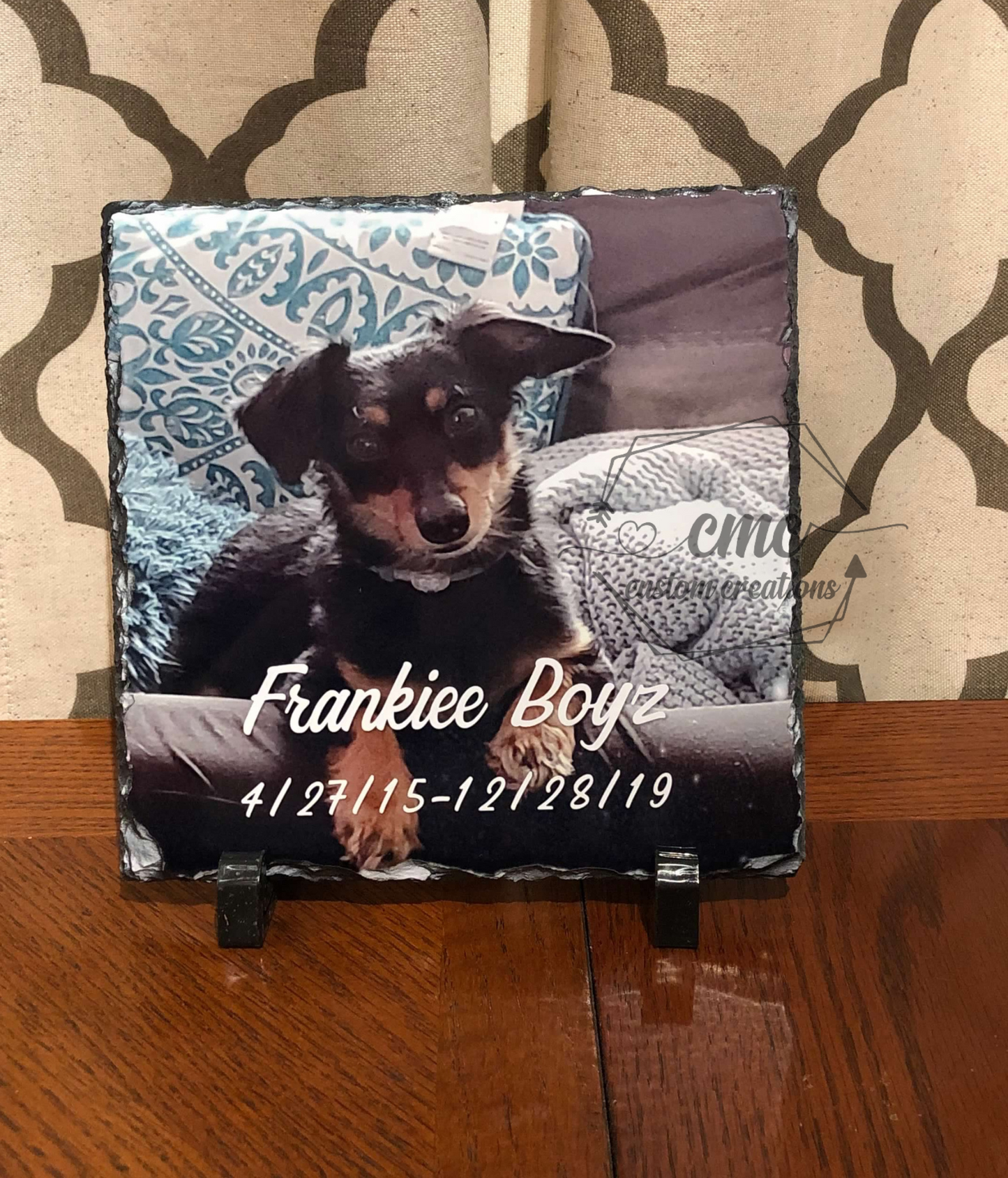 Personalized Pet Photo Memorial Poem Slate Gift