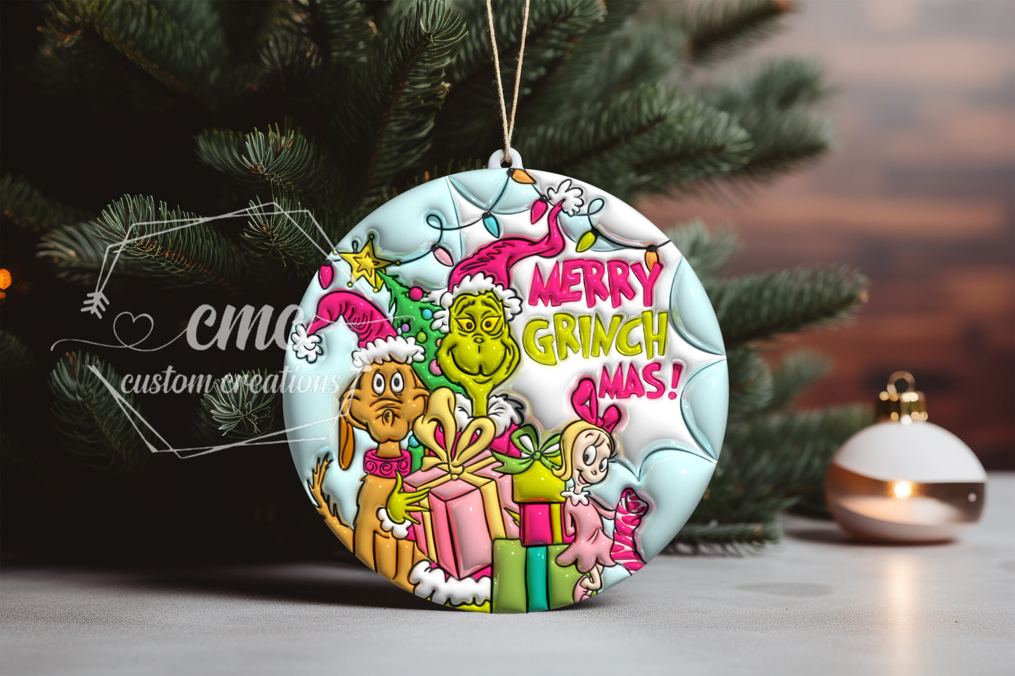 "Faux 3D" Breakthrough & "Faux Puff" Christmas Ornament