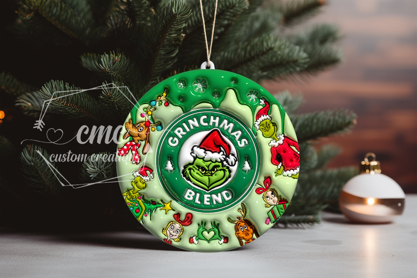 "Faux 3D" Breakthrough & "Faux Puff" Christmas Ornament