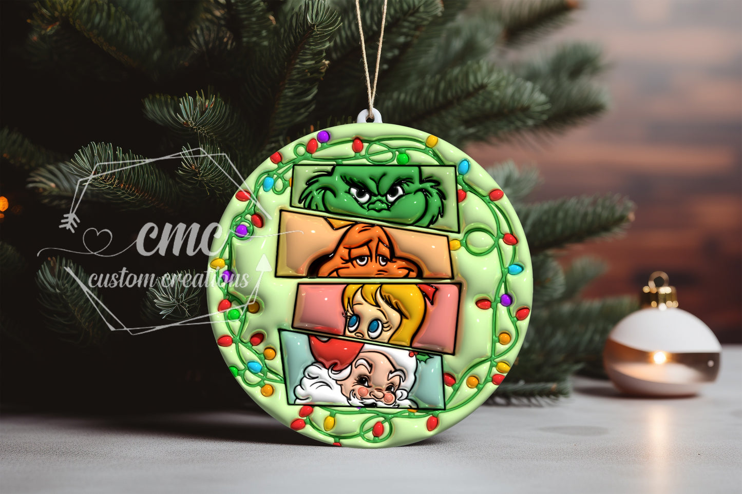 "Faux 3D" Breakthrough & "Faux Puff" Christmas Ornament