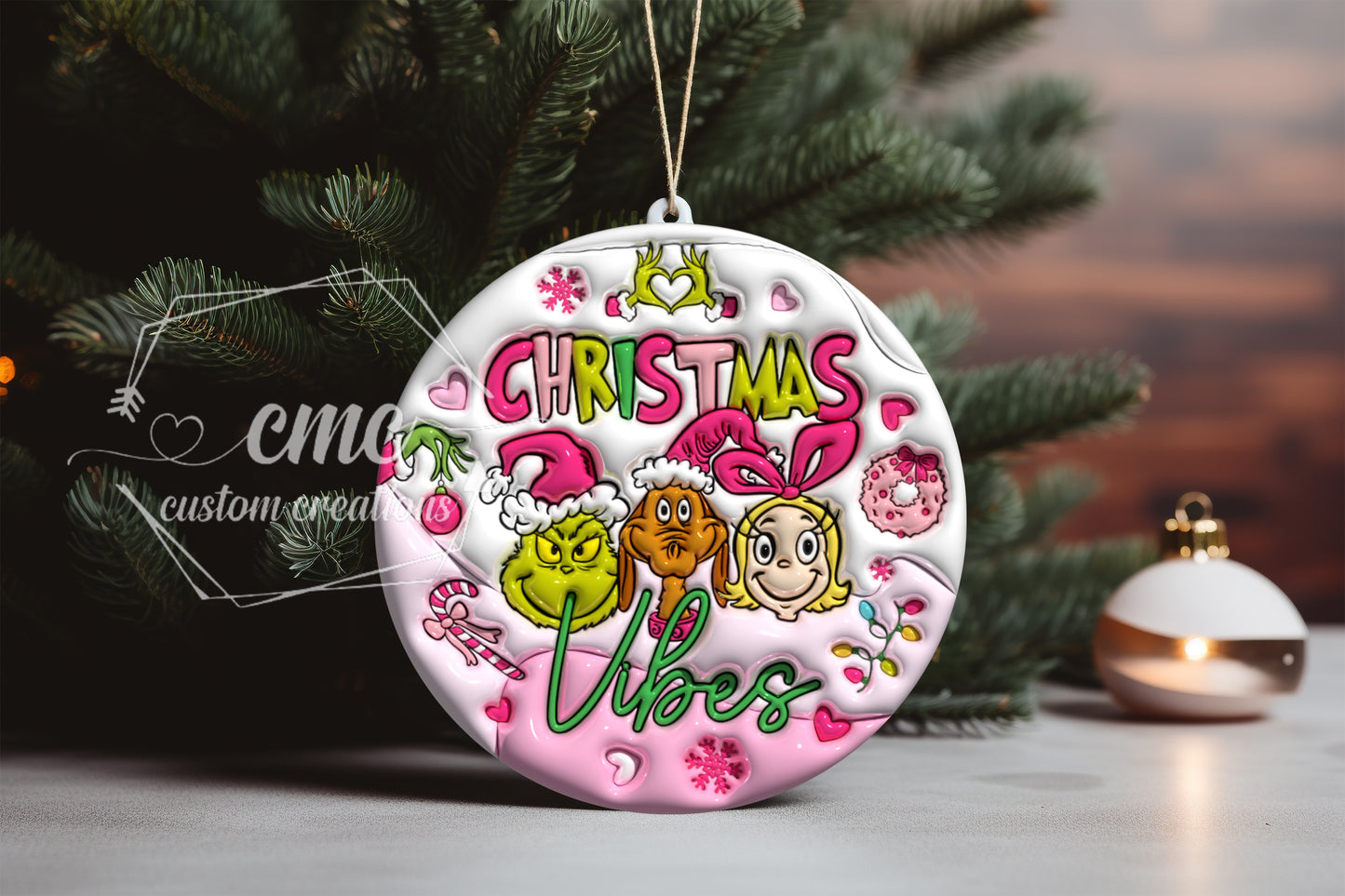 "Faux 3D" Breakthrough & "Faux Puff" Christmas Ornament