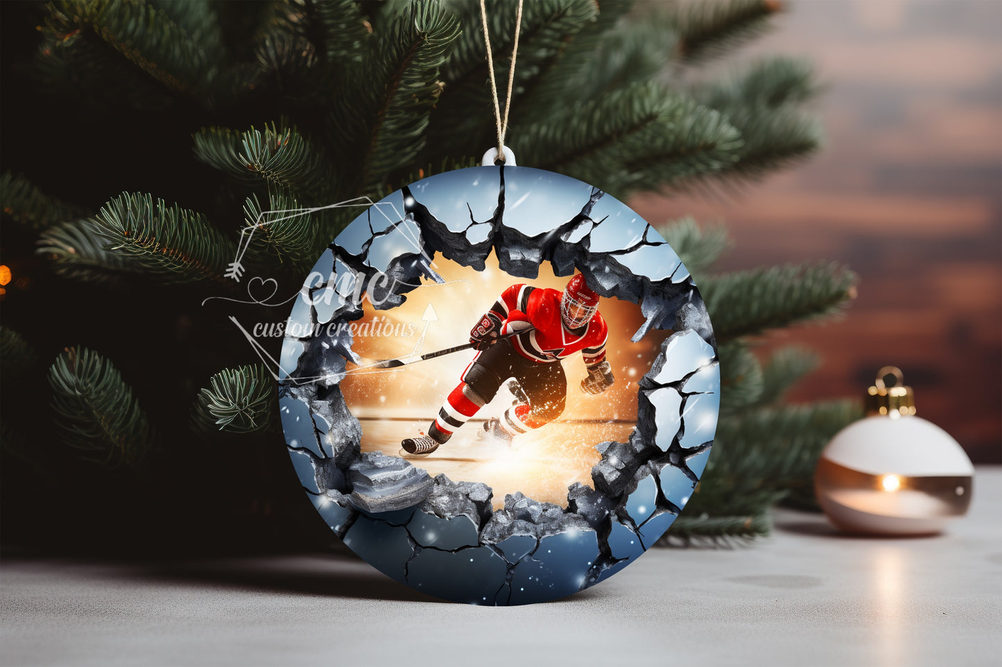 "Faux 3D" Breakthrough Sports Christmas Ornament