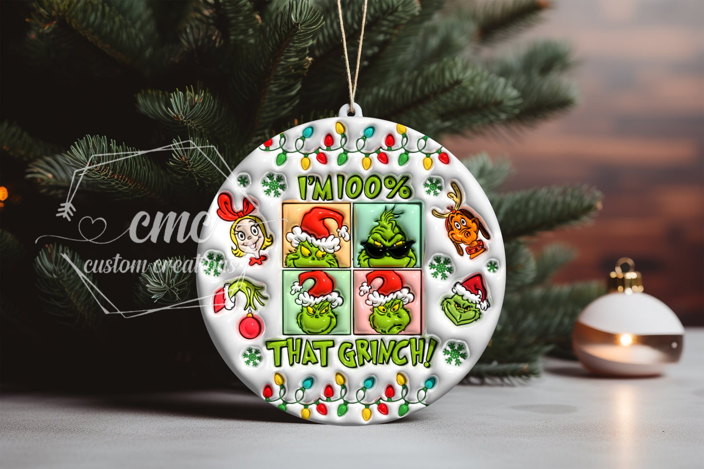 "Faux 3D" Breakthrough & "Faux Puff" Christmas Ornament