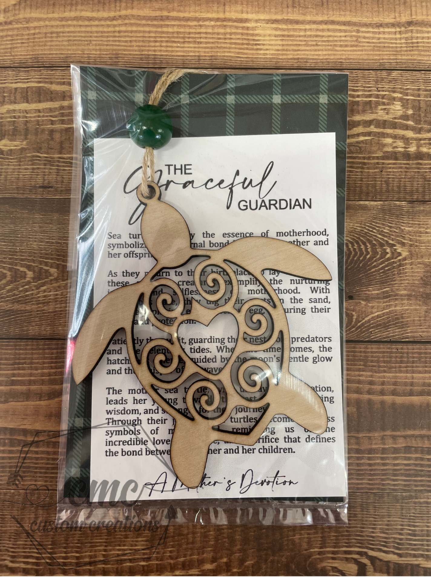 The Graceful Guardian Sea Turtle Wooden Wooden Ornament/Car Charm