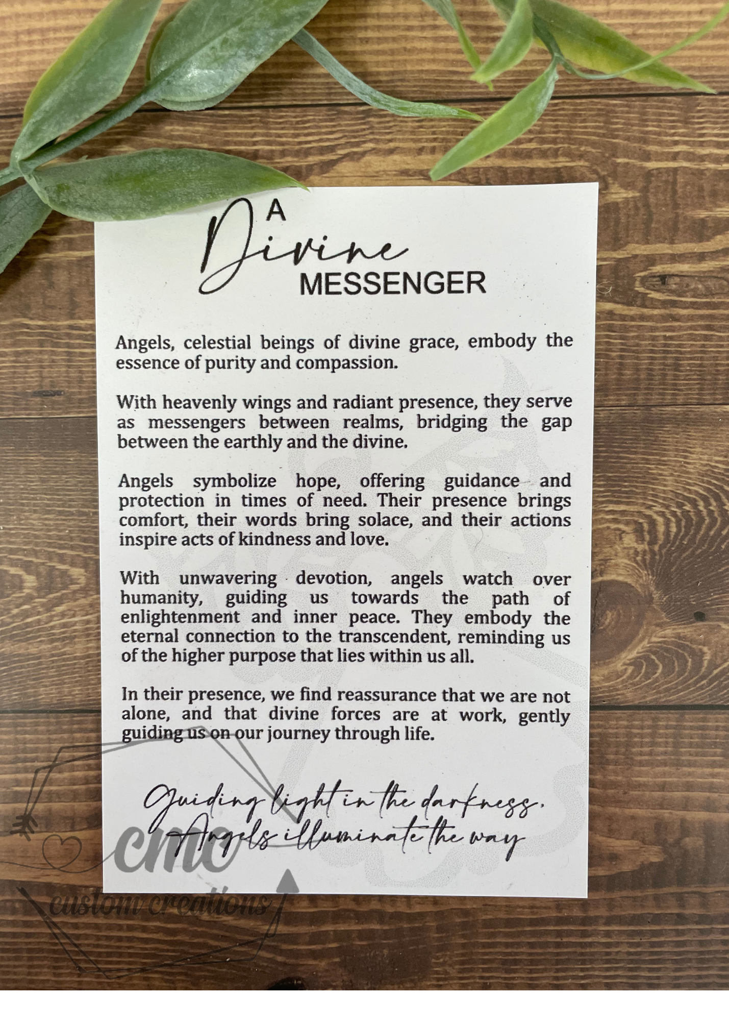 Devine messenger wood car charm ornament angel heaven