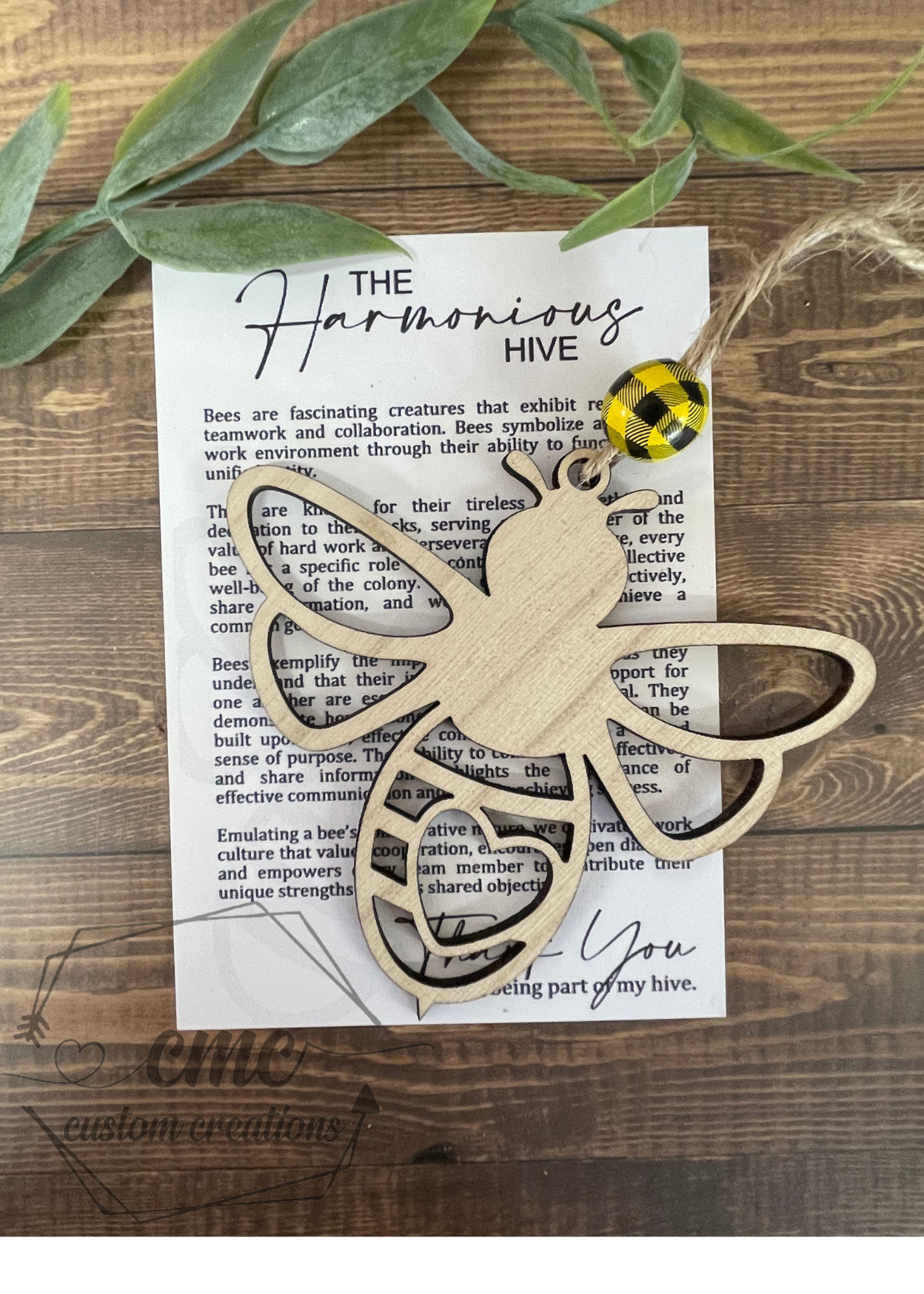 The Harmonious Hive Coworker Wooden OrnamentWooden Ornament/Car Charm