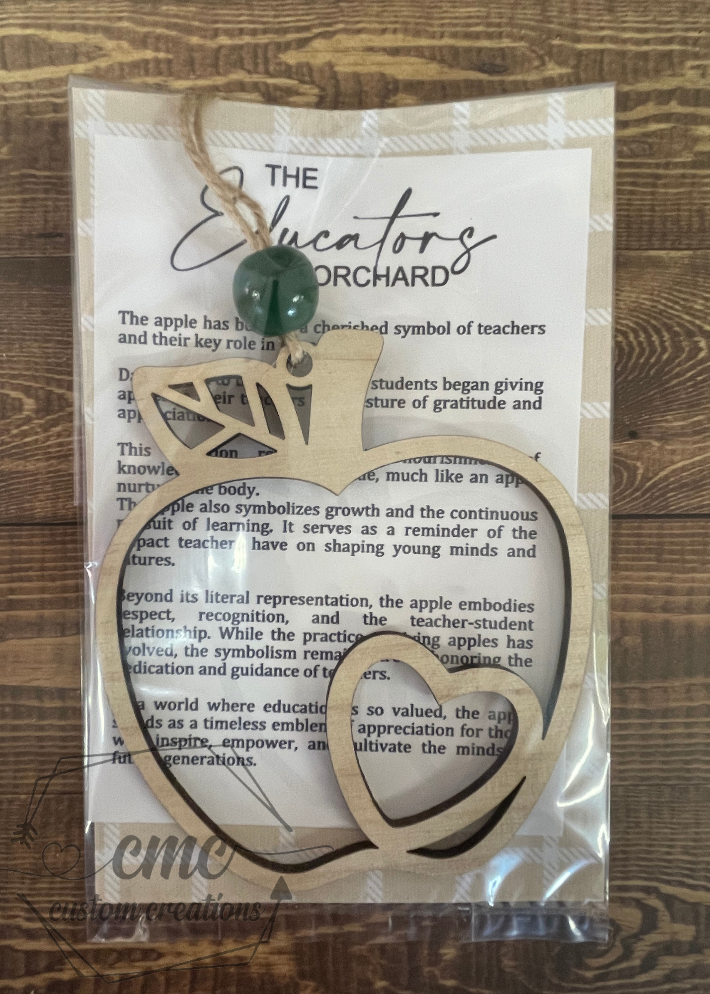 The Educators Orchard Apple Wooden OrnamentWooden Ornament/Car Charm