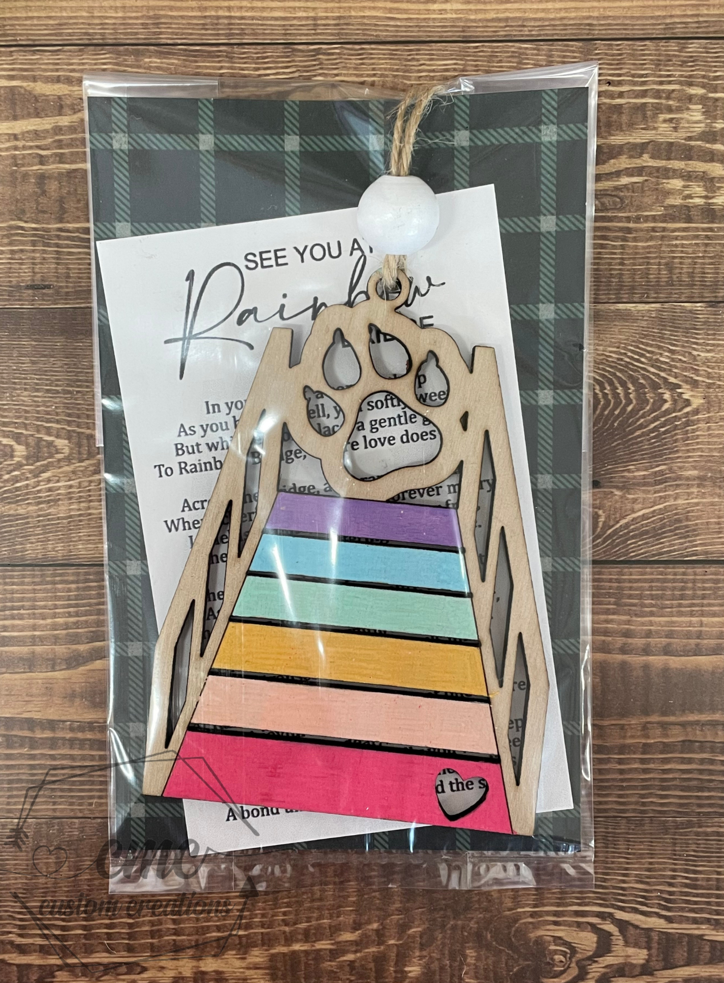 Personalized Pet Rainbow Bridge Wooden Ornament