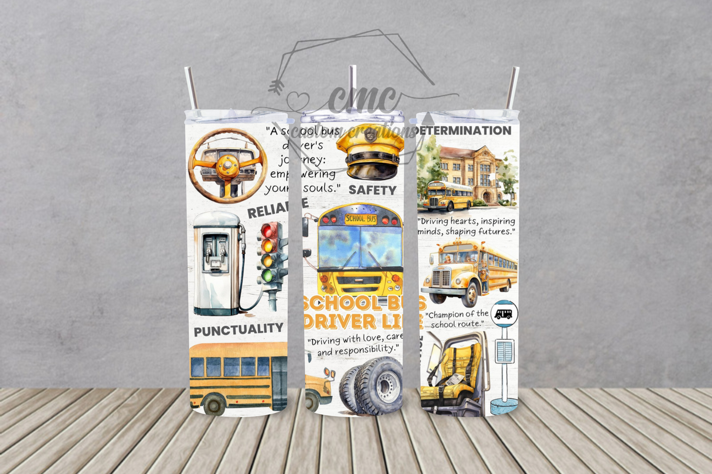 School Bus Driver Life 20 Oz Stainless Skinny Tumbler
