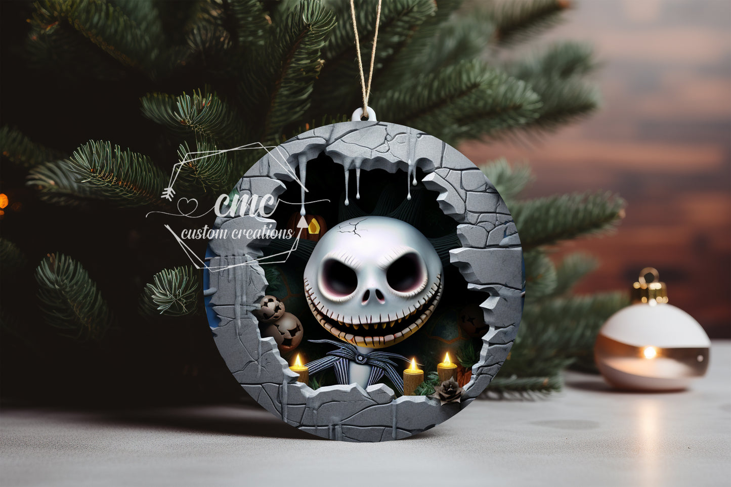 "Faux 3D" Breakthrough Nightmare Before Christmas Ornament