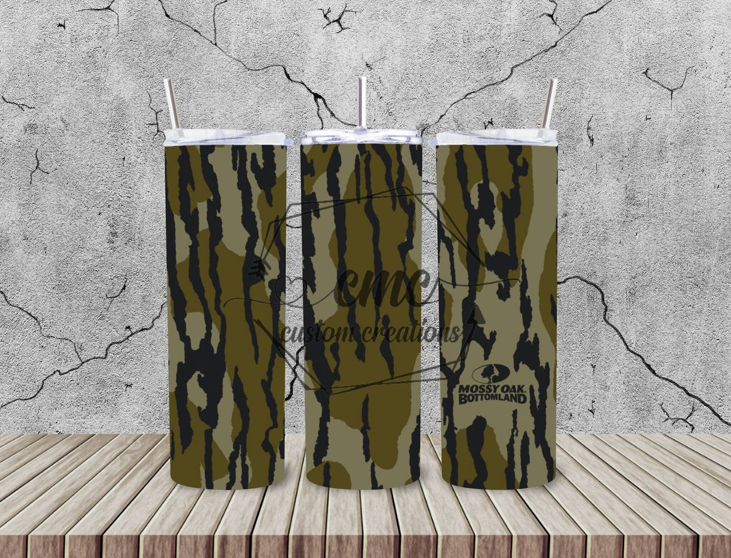 Bottomland or Duck Camo 20 Oz Stainless Skinny Tumbler