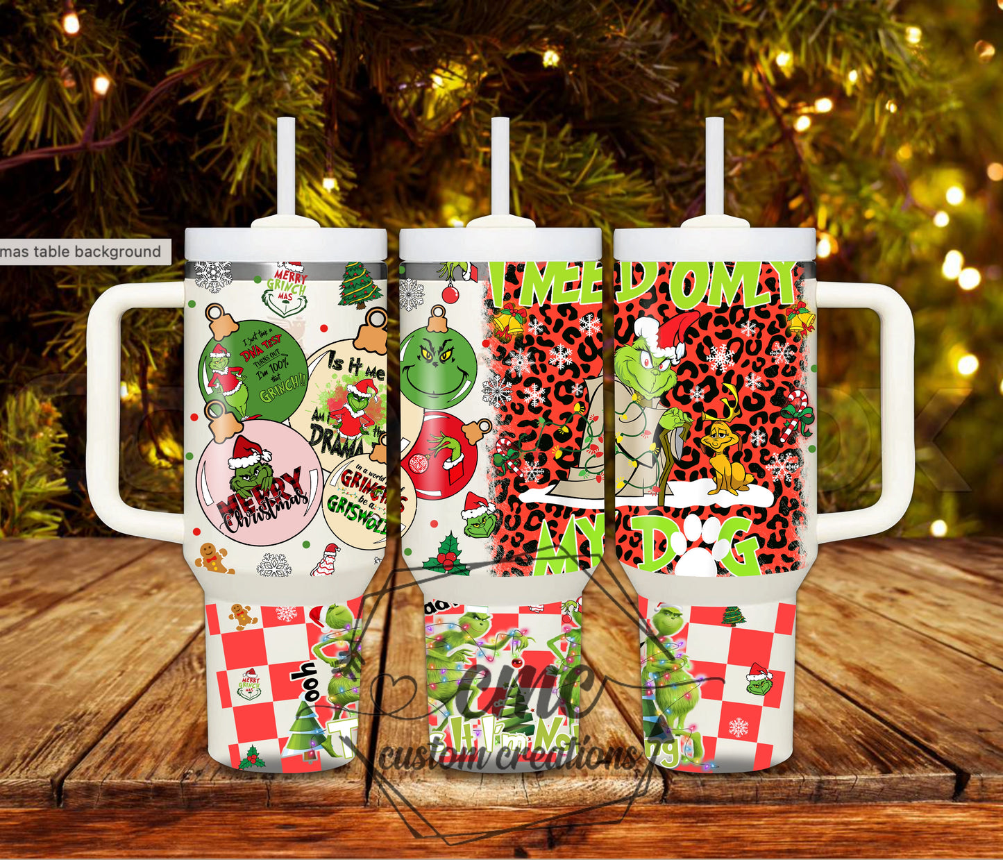 I Need Only My Dog Christmas 40 ounce Stainless Tumbler with Handle