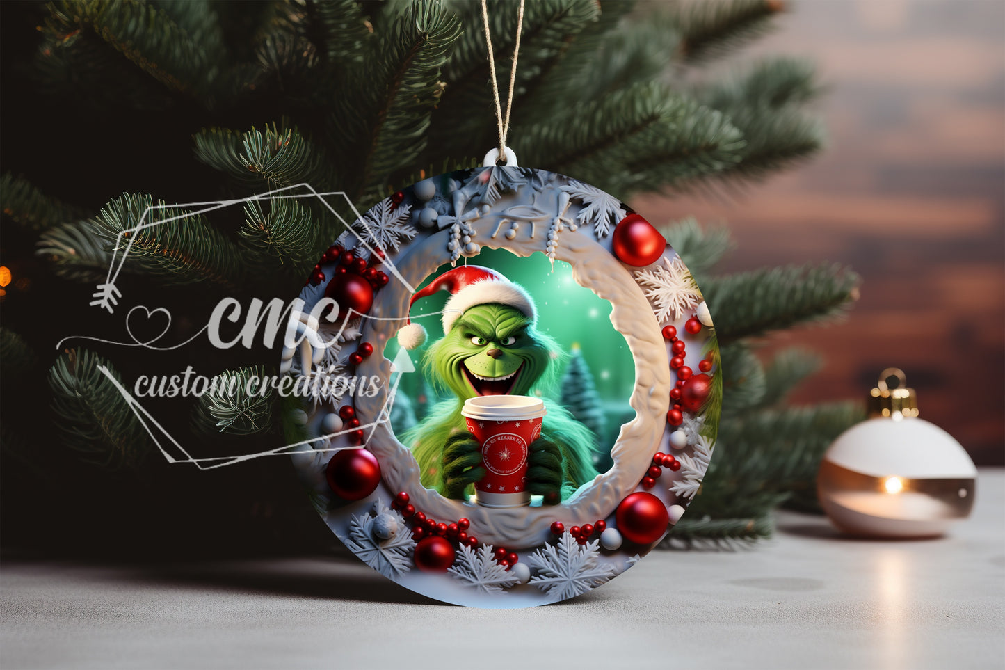 "Faux 3D" Breakthrough & "Faux Puff" Christmas Ornament