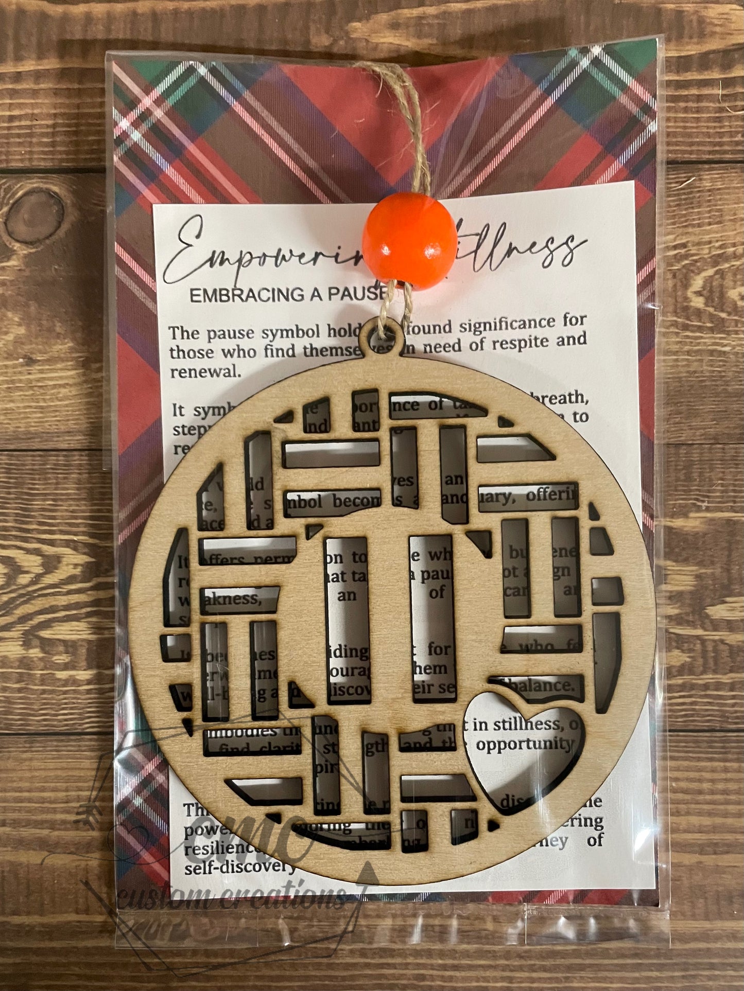 Empowering Stillness Pause Wooden Ornament/Car Charm