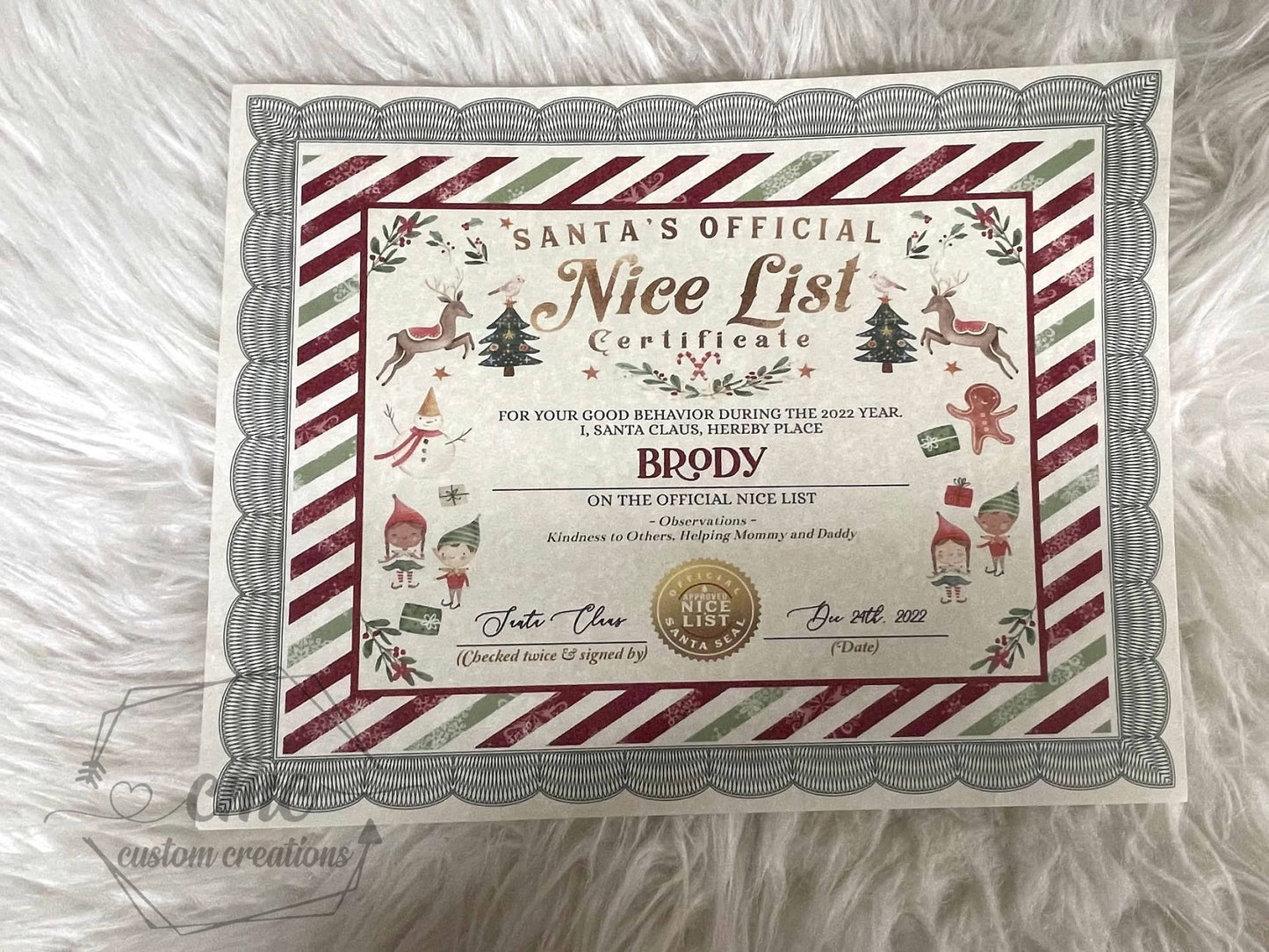 Santa's Naughty or Nice List Certificates