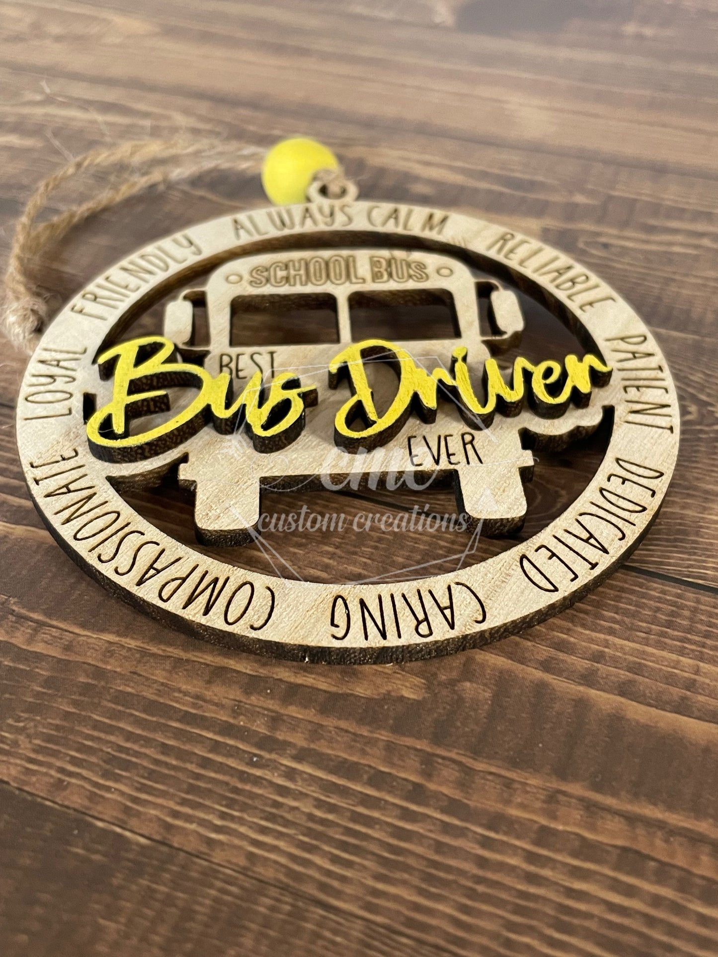Wooden Bus Driver Ornament