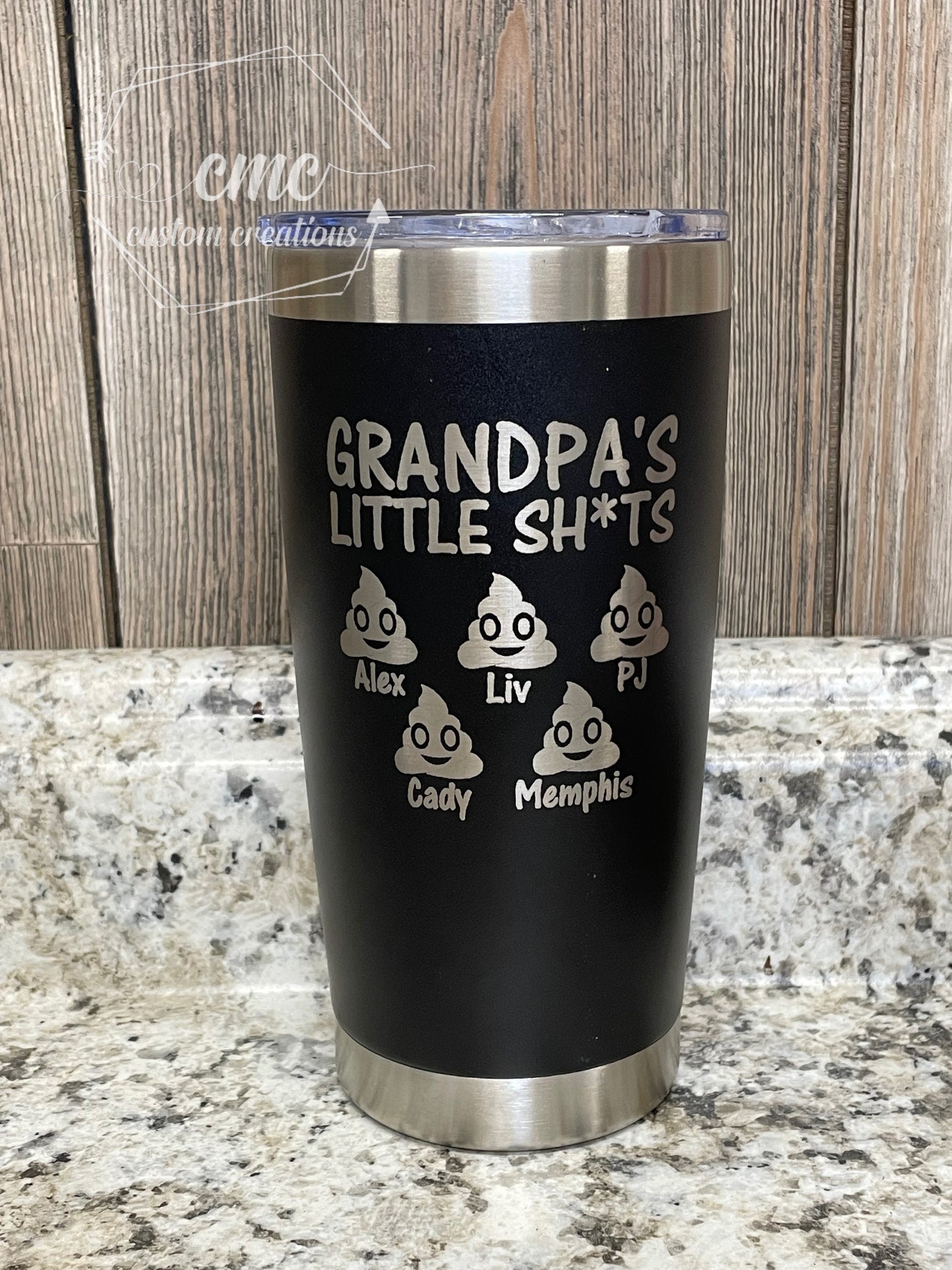 Daddy's Little Shits Laser Engraved Stainless Steel Tumbler