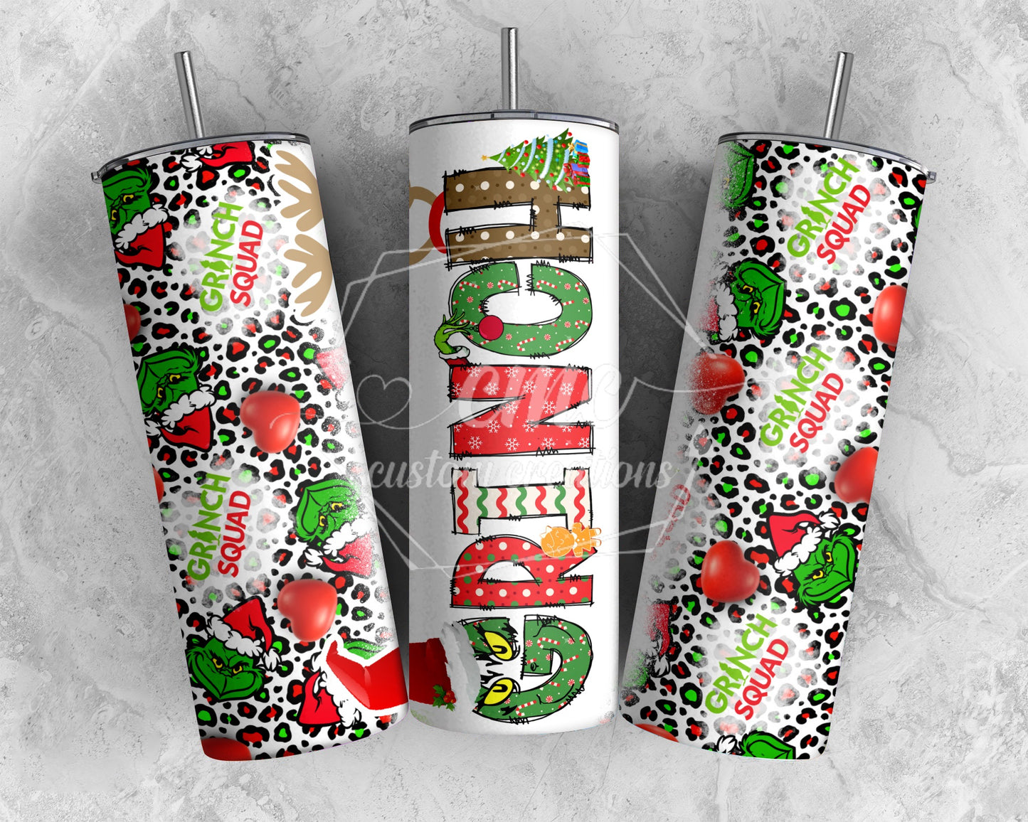 Leopard Christmas 20 oz Stainless Skinny Tumbler