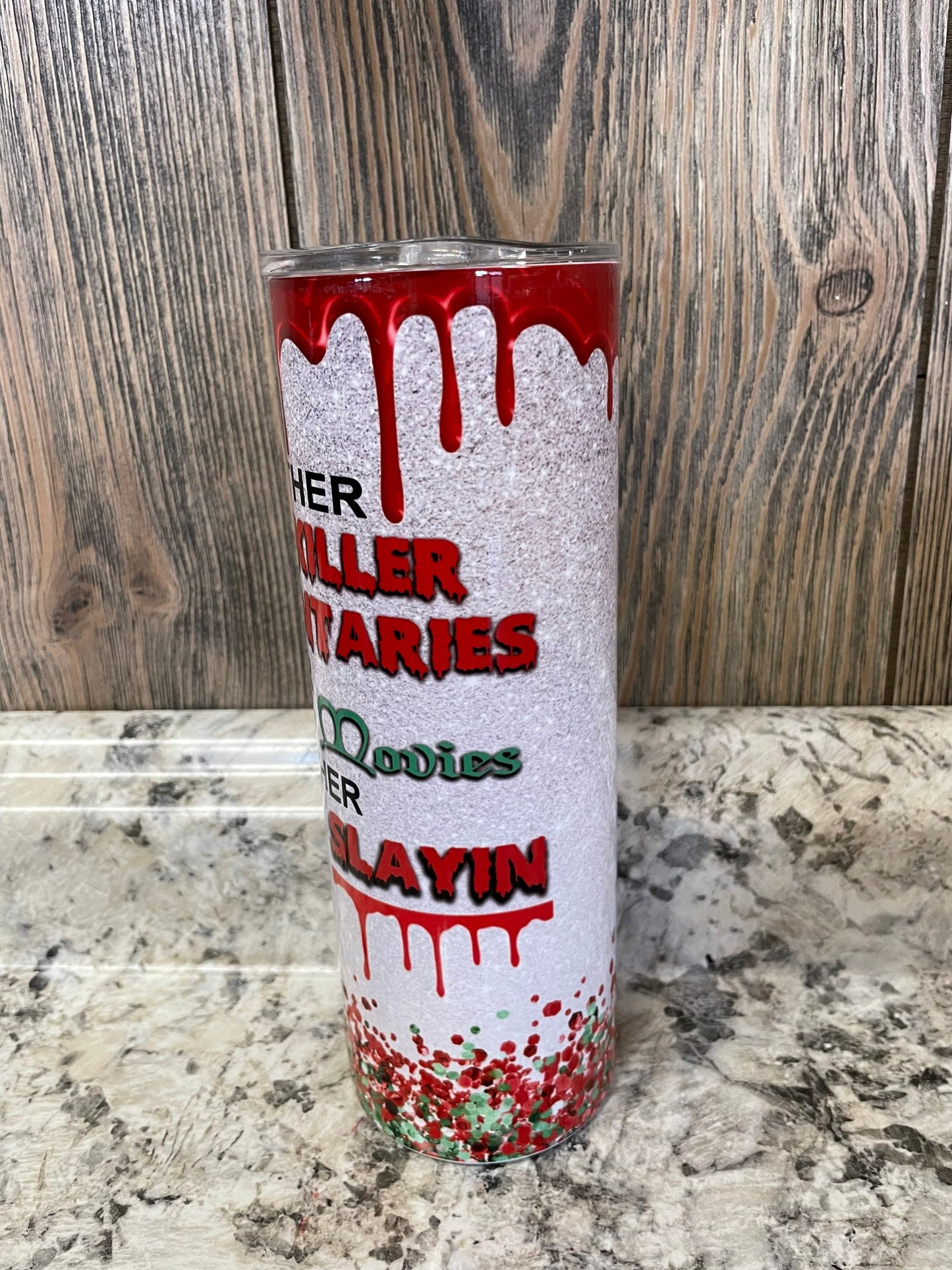 Serial Killer Or Christmas Movie 20 Oz. Stainless Skinny Tumbler