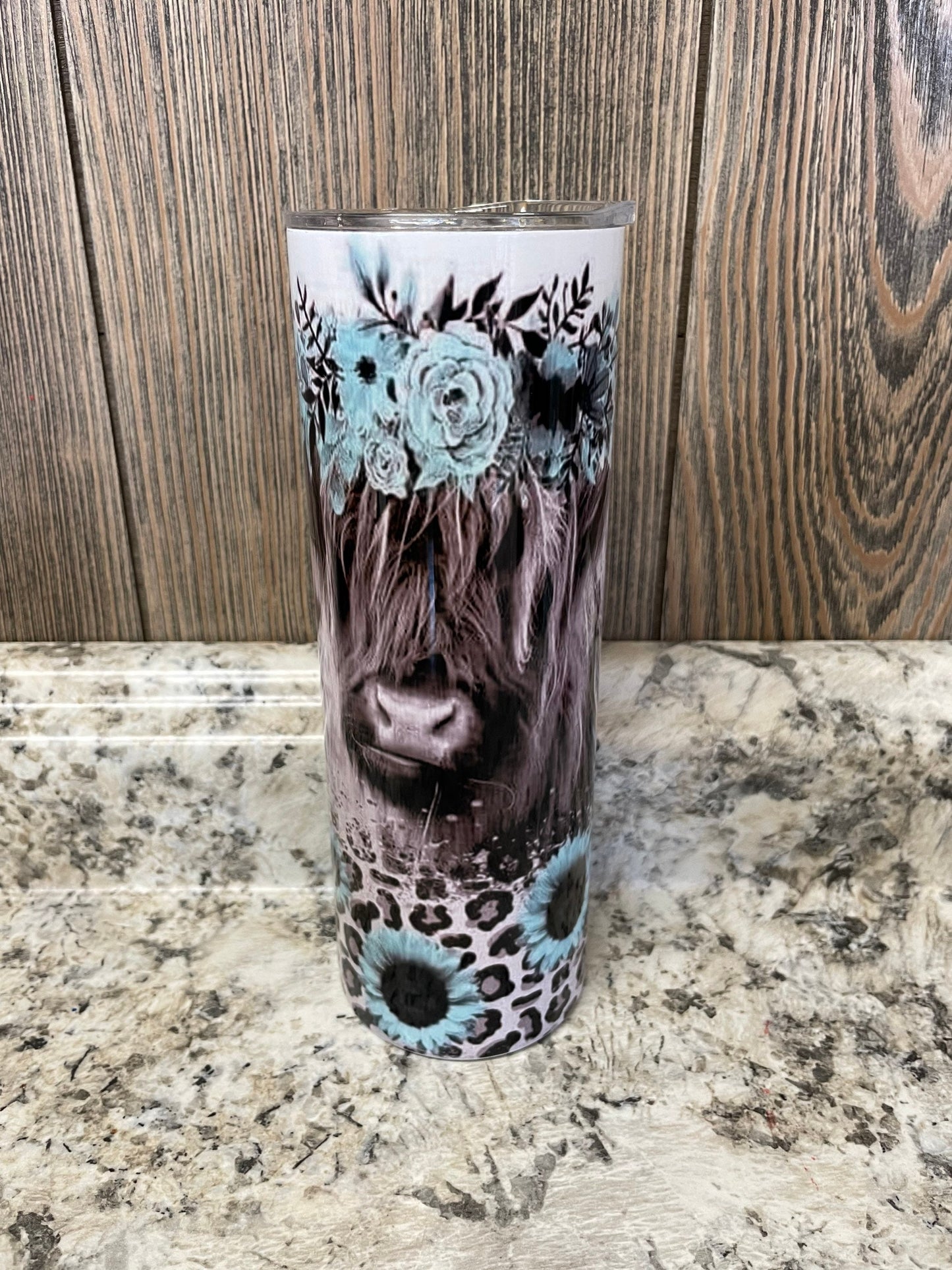 Highlander Cow 20 Oz Stainless Skinny Tumbler