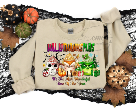 HallowThanksMas Character  Crewneck/Hoodie