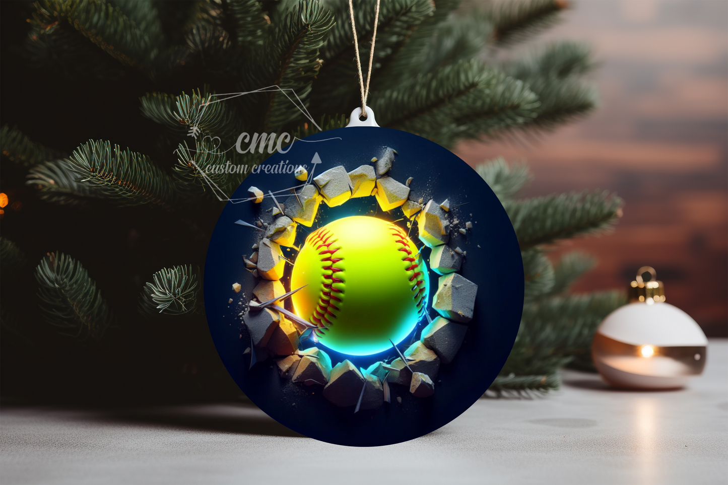 "Faux 3D"  Breakthrough Sports Christmas Ornament