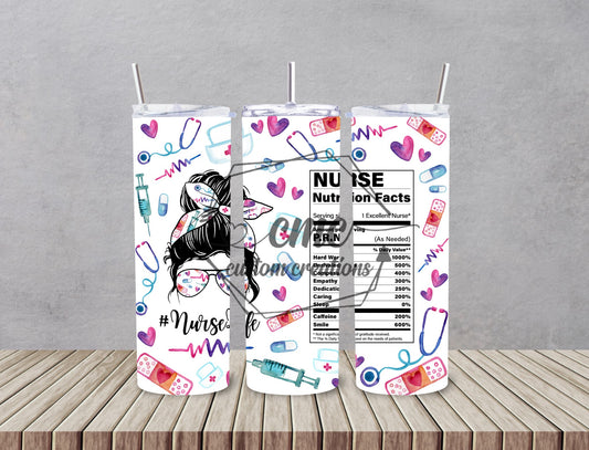 Nurse Life 20 oz Stainless Skinny Tumbler
