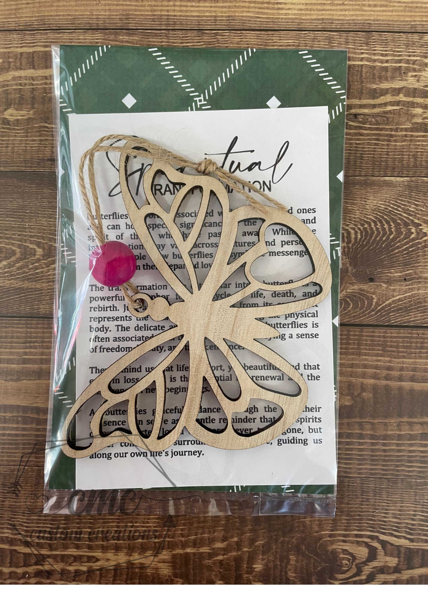 Spiritual Transformation Butterfly Wooden OrnamentWooden Ornament/Car Charm