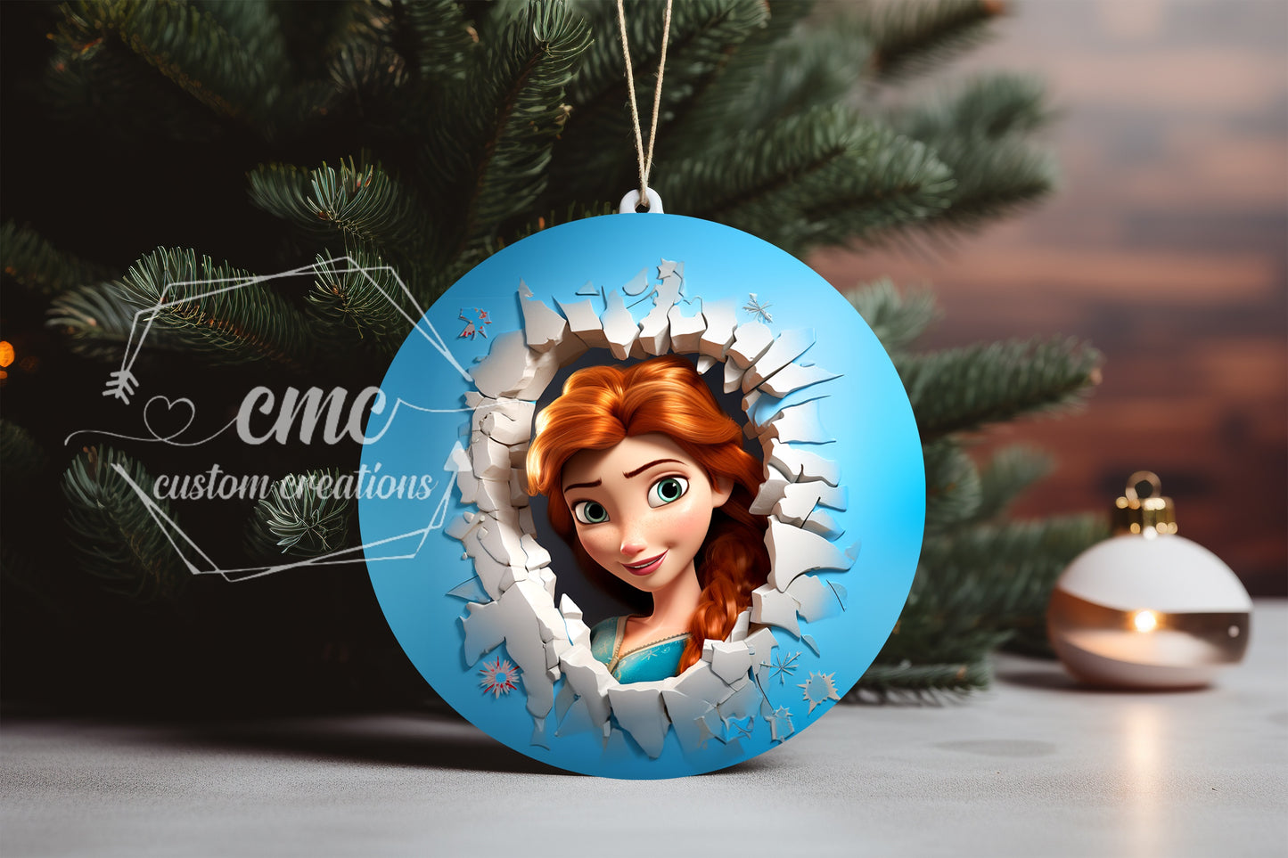 "Faux 3D"  Breakthrough Characters Christmas Ornament