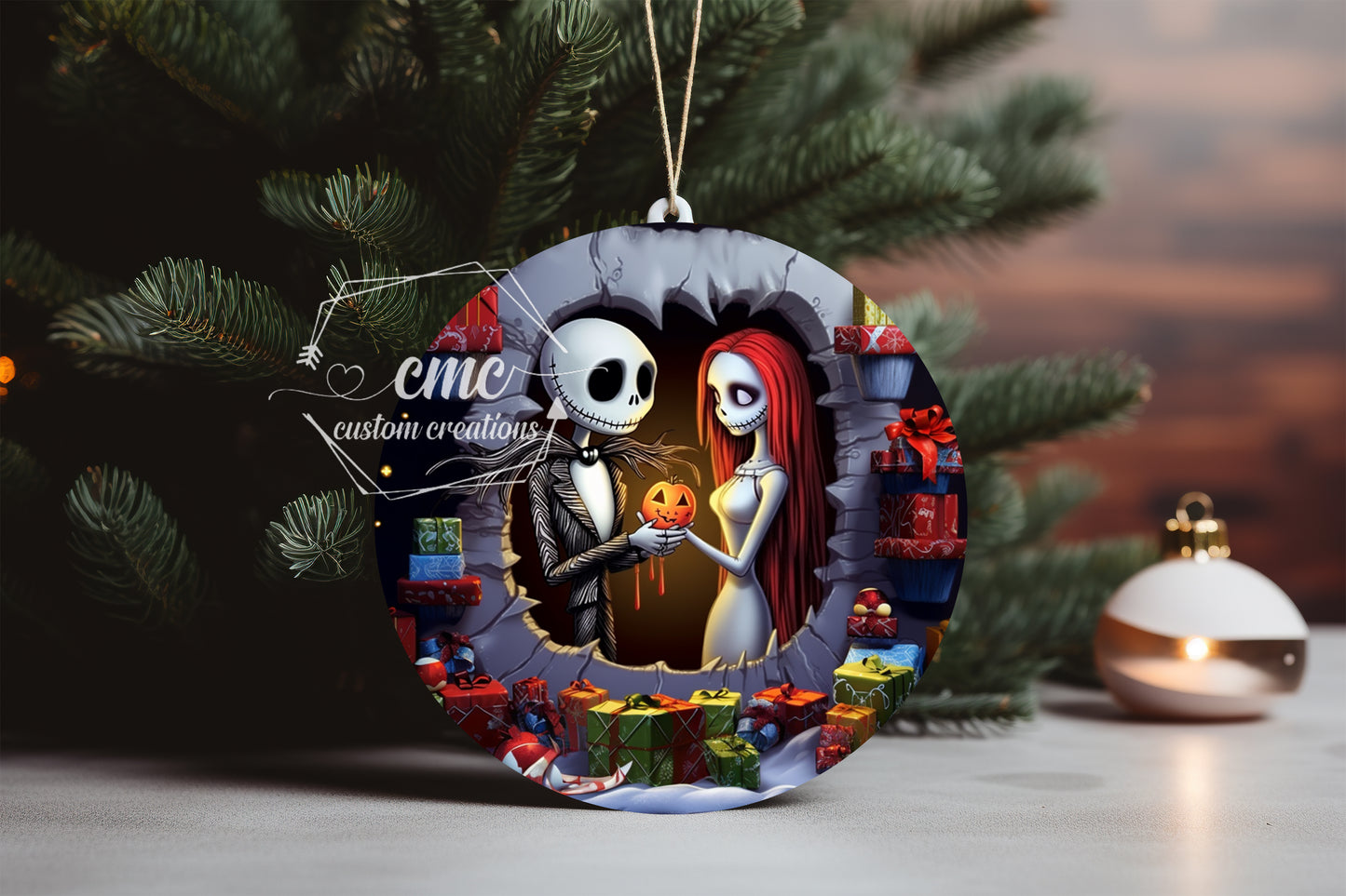 "Faux 3D"  Breakthrough Nightmare Before Christmas Ornament