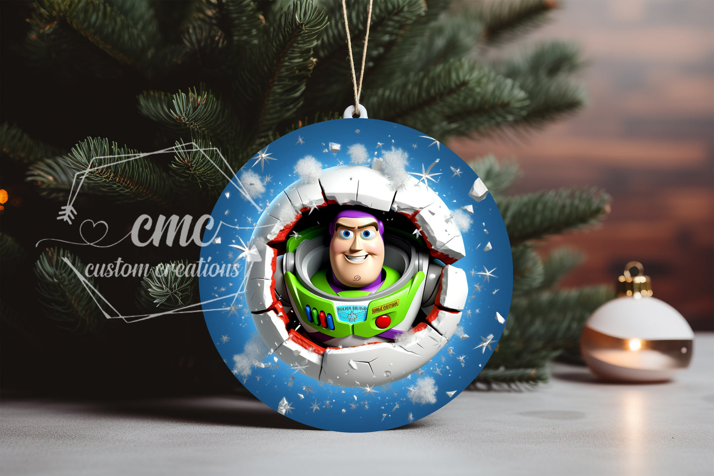 "Faux 3D"  Breakthrough Characters Christmas Ornament