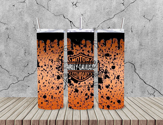 Orange Motorcycle 20 Oz Stainless Skinny Tumbler