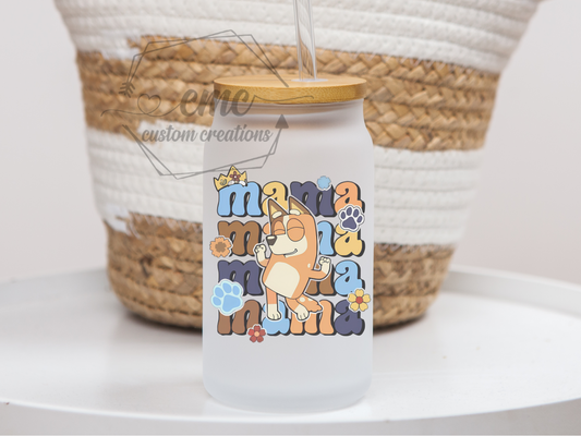 Blue Mama 16 Oz. Beer Can Libbey Glass