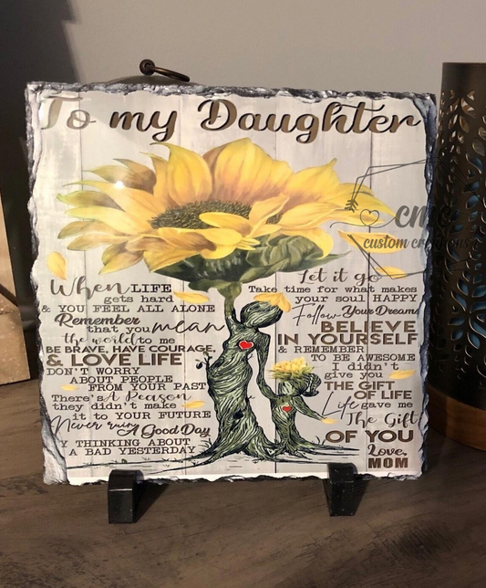 To My Daughter Sunflower When Life Gets Hard Poem Slate Gift