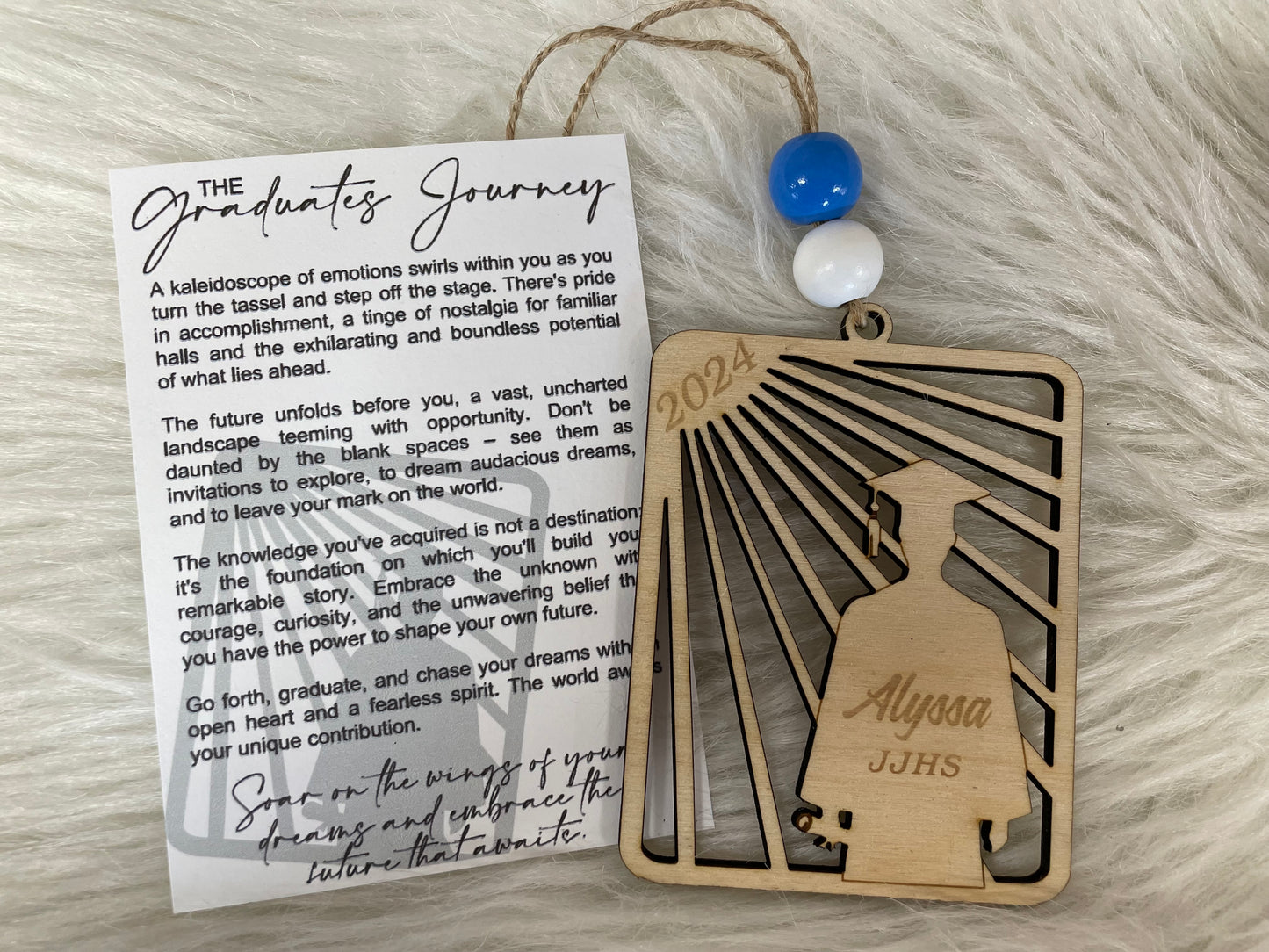 Personalized graduates journey car charm/ornament