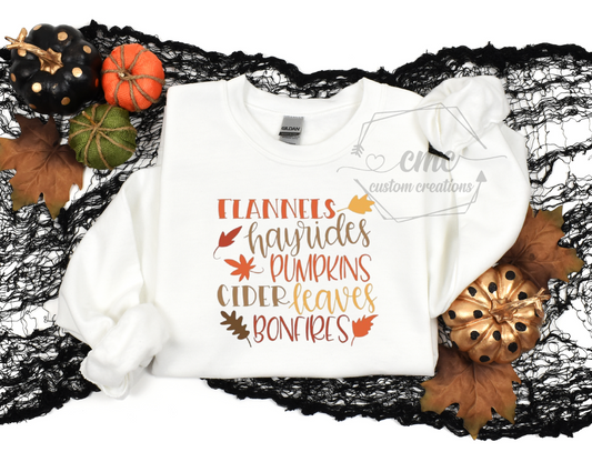 Flannels, Hayrides, Pumpkins Crewneck/Hoodie