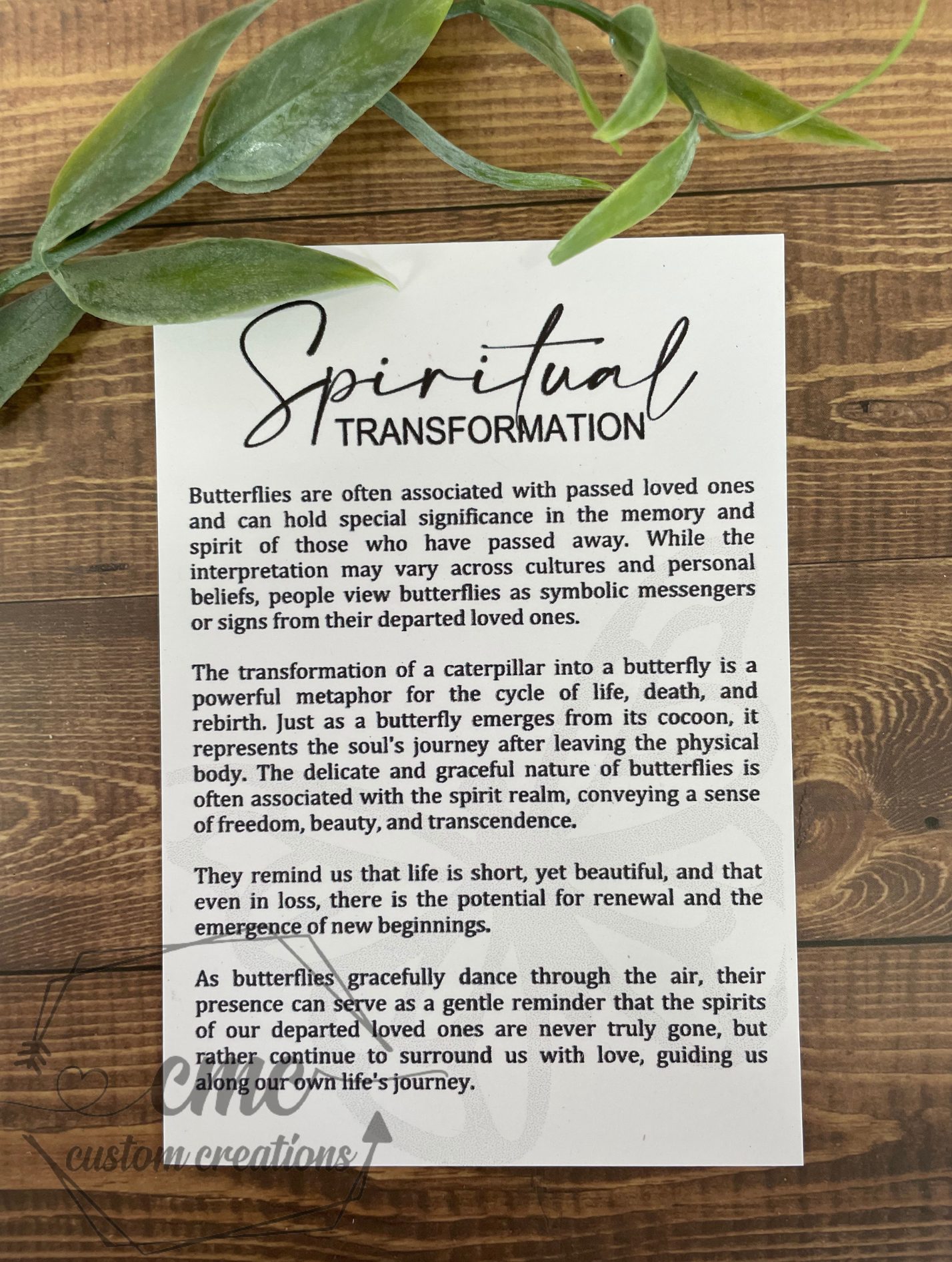 Spiritual Transformation Butterfly Wooden OrnamentWooden Ornament/Car Charm