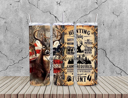 Hunting Rules 20 Oz Stainless Skinny  Tumbler