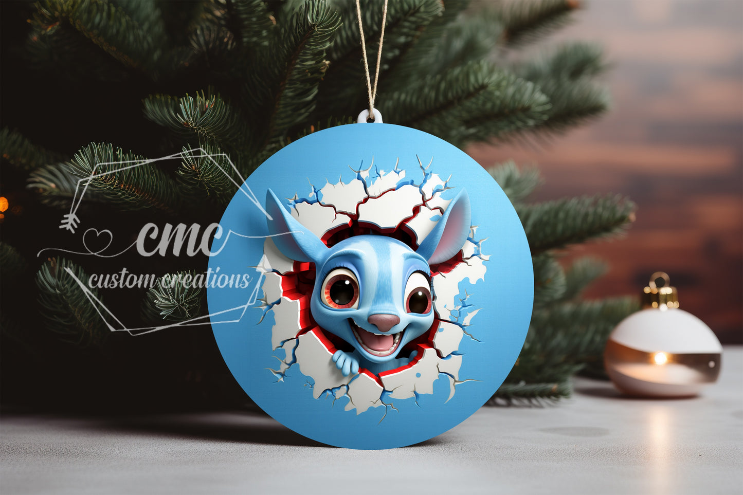 "Faux 3D"  Breakthrough Characters Christmas Ornament