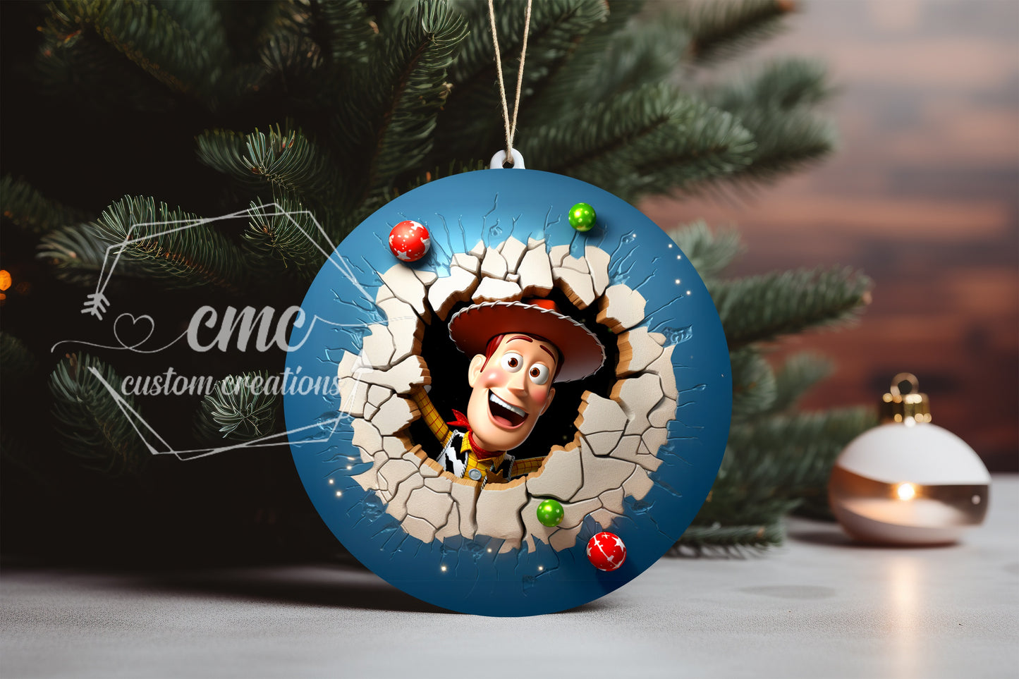 "Faux 3D"  Breakthrough Characters Christmas Ornament