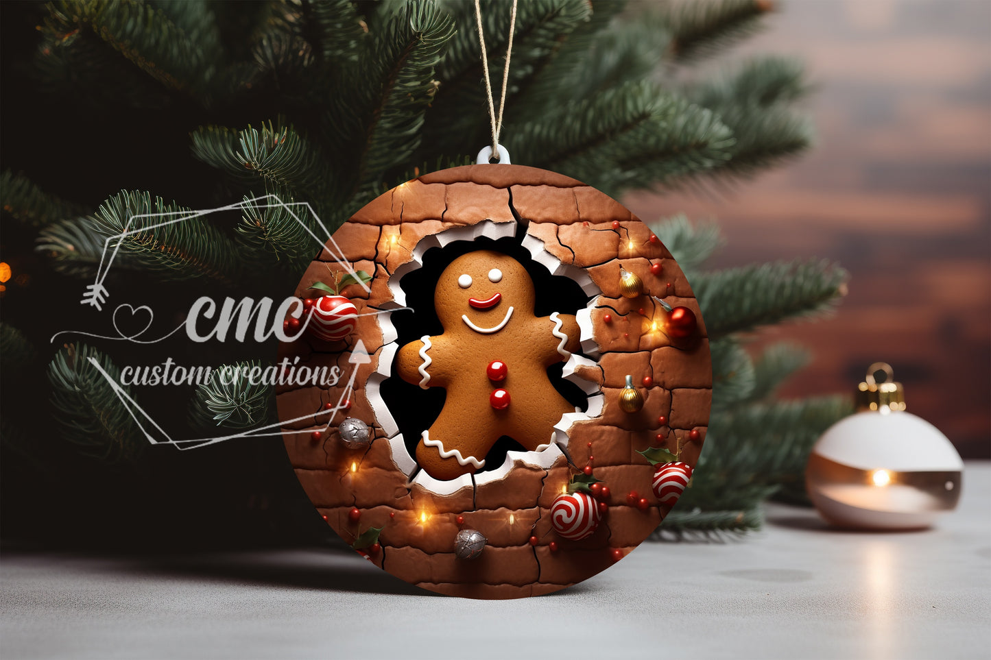 "Faux 3D"  Breakthrough Christmas Ornament