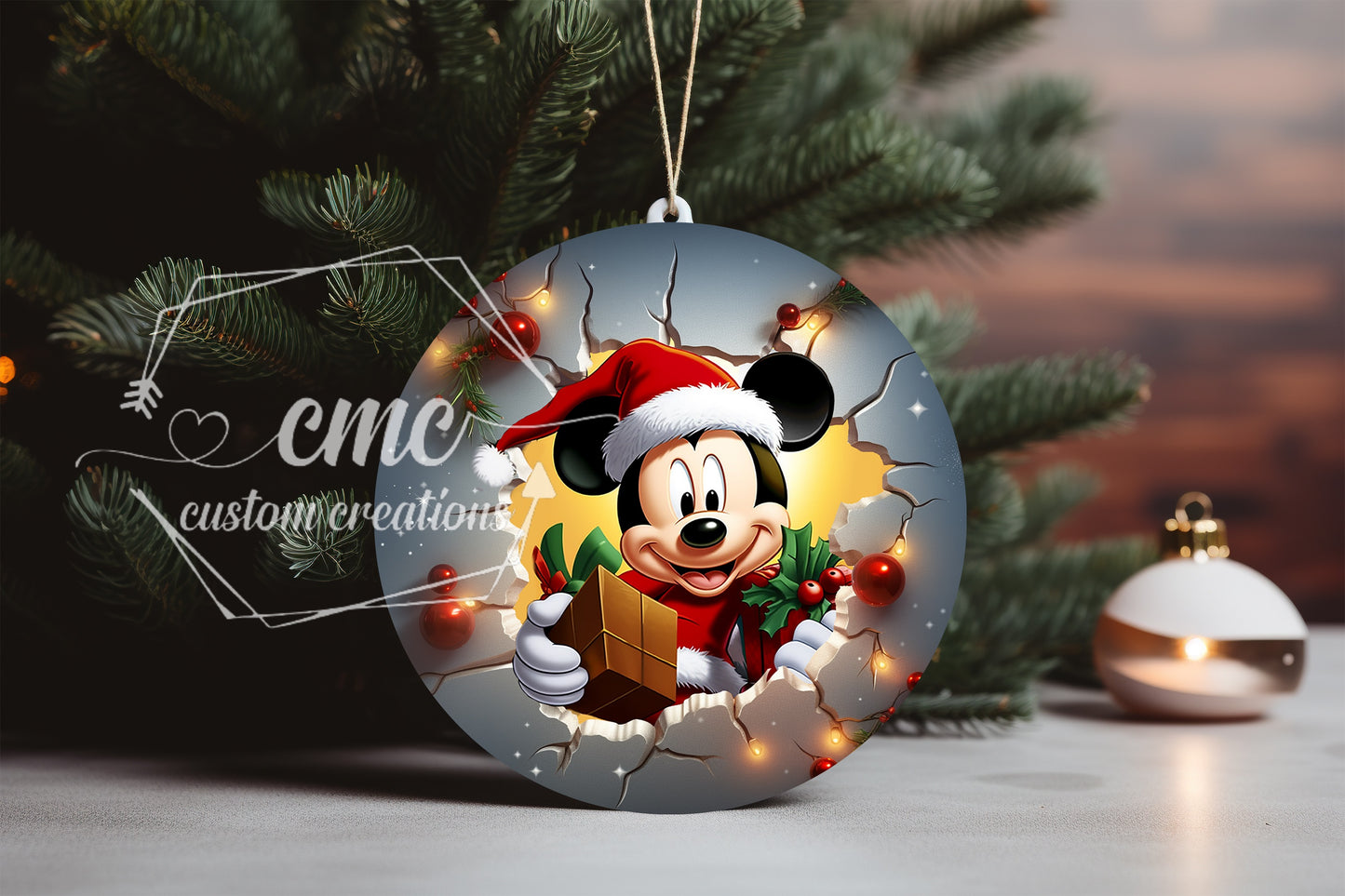 "Faux 3D"  Breakthrough Characters Christmas Ornament