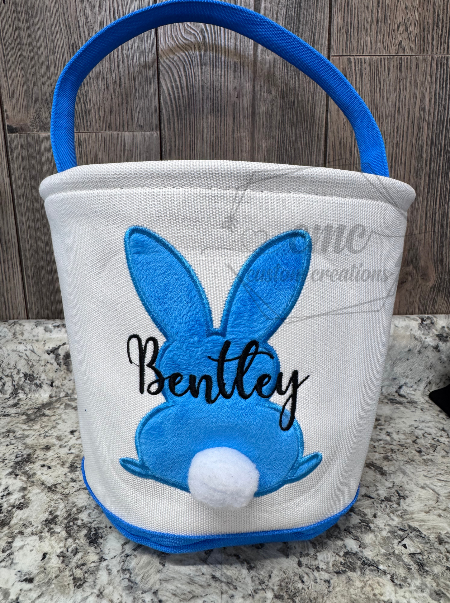 Personalized Embroidered Canvas Easter Basket