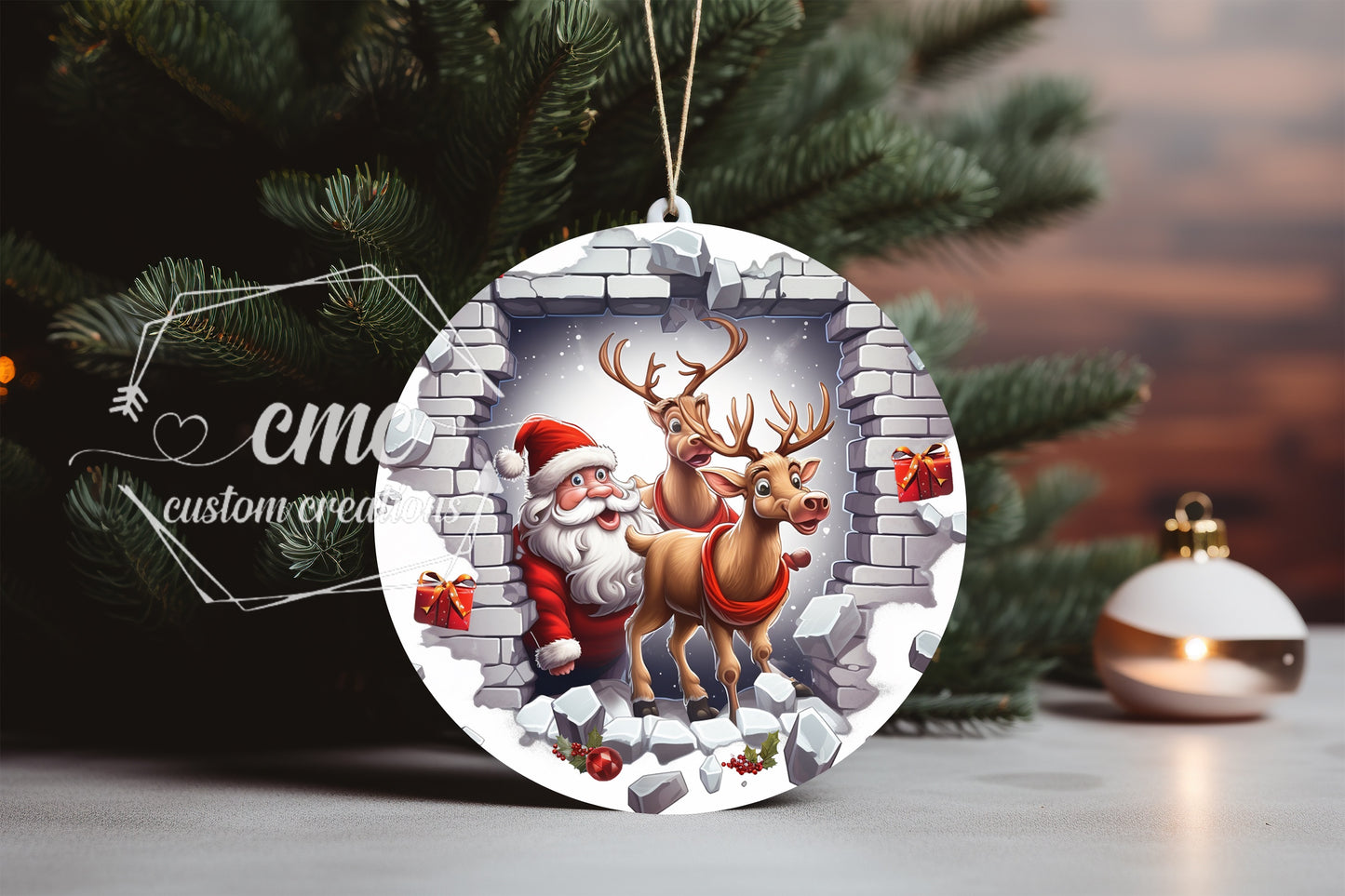 "Faux 3D"  Breakthrough Christmas Ornament