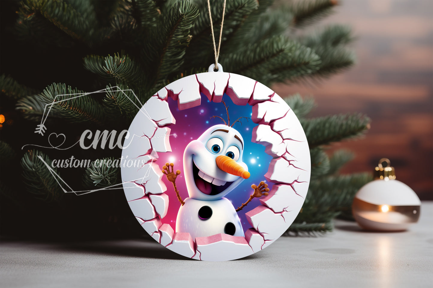 "Faux 3D"  Breakthrough Characters Christmas Ornament
