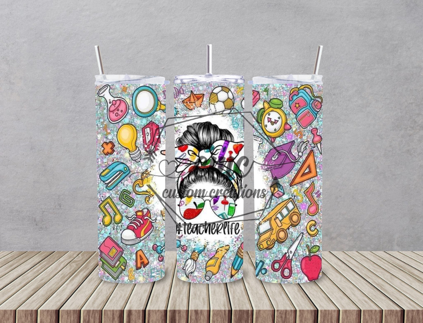 Teacher Life  20 Oz Stainless Skinny Tumbler