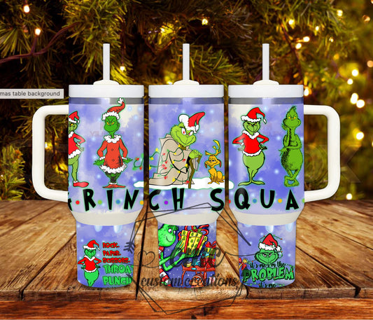 Squad Christmas 40 ounce Stainless Tumbler with Handle
