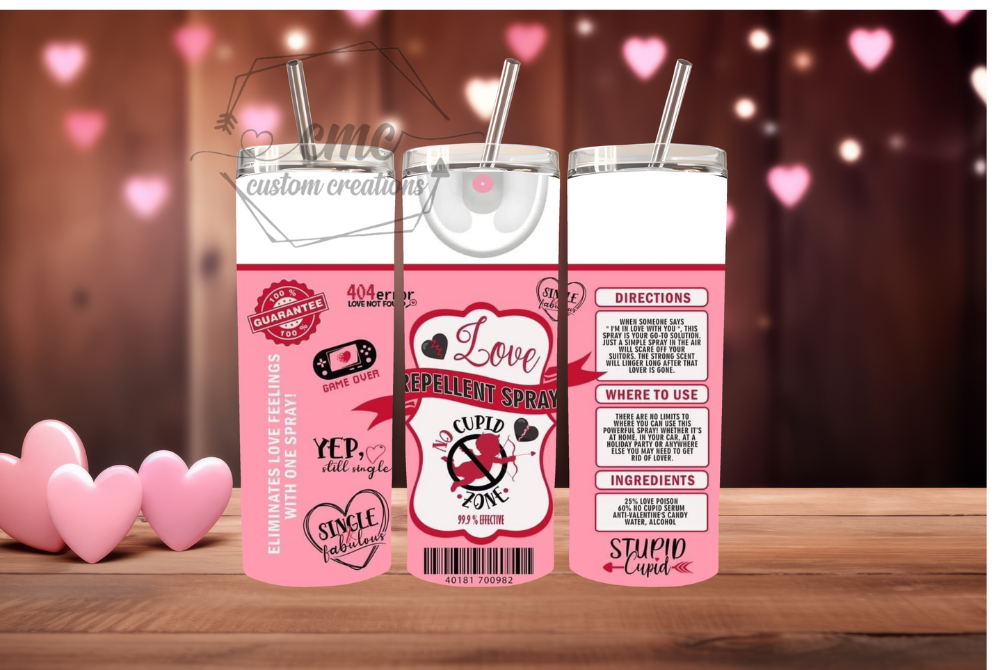 Anti Valentine's Day Spray 20 Oz Stainless Skinny Tumbler