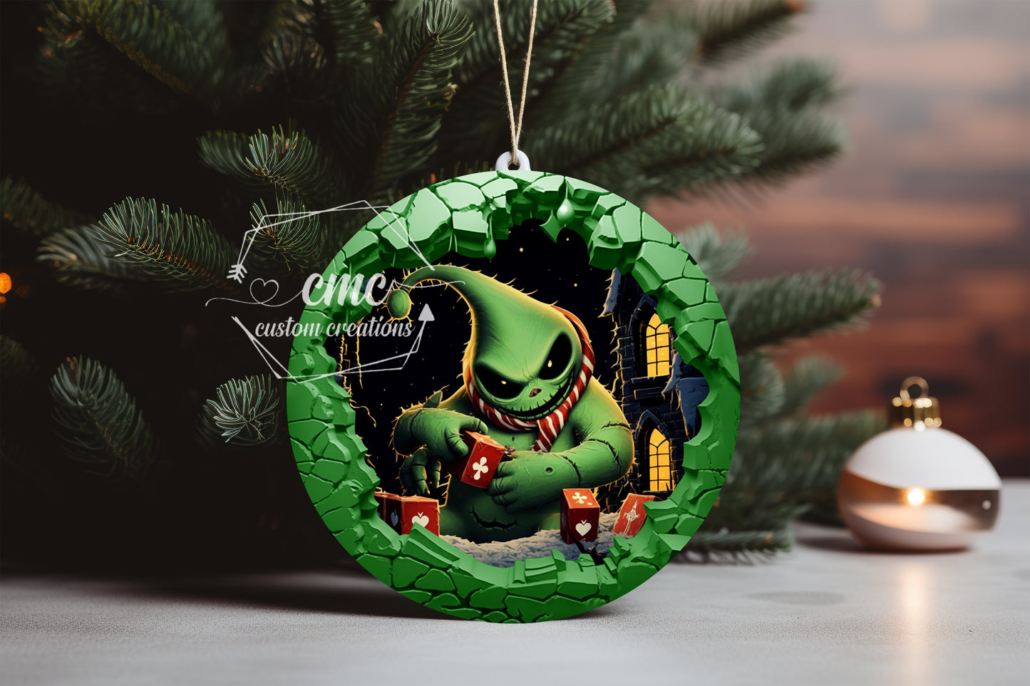 "Faux 3D"  Breakthrough Nightmare Before Christmas Ornament