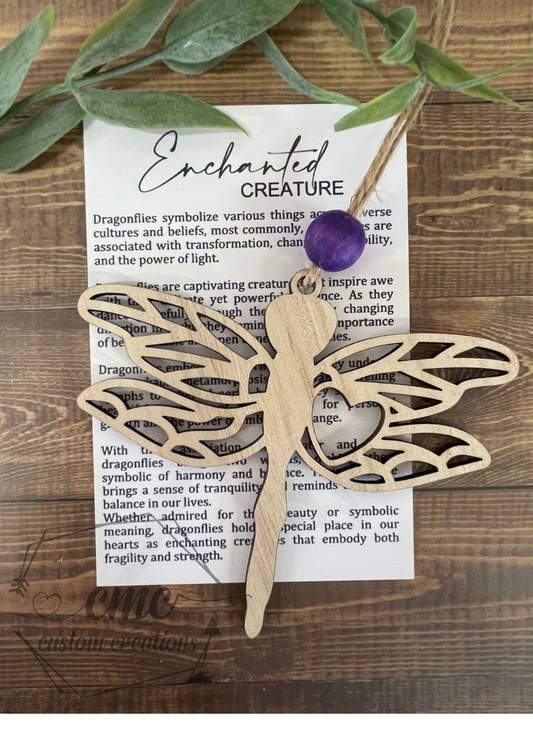 The Enchanted Creature Dragonfly Wooden OrnamentWooden Ornament/Car Charm